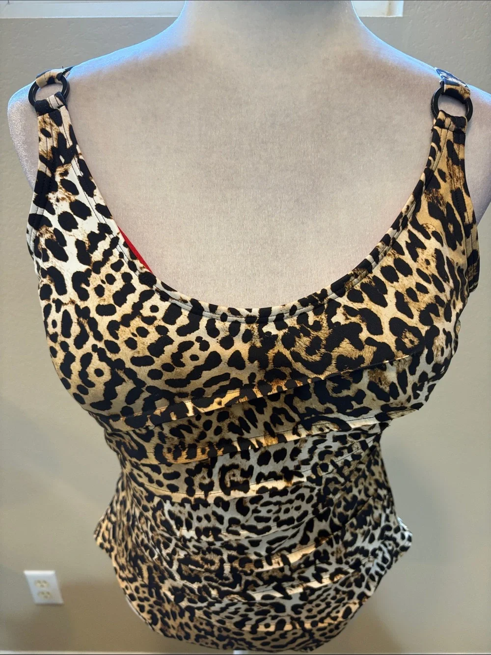 Dkny Leopard Print One-Piece Swimsuit — Brown and Black-Size XXL - Picture 7 of 13